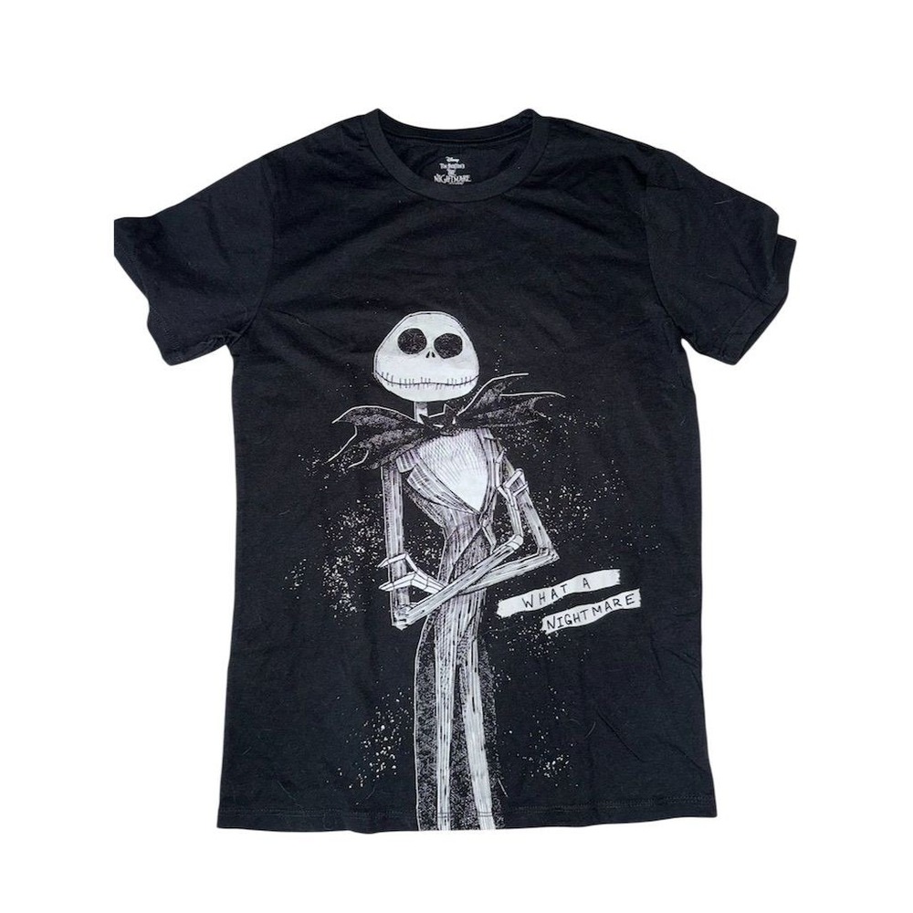 Disney Jack Skellington Unisex Tee Black Graphic Print Halloween S NBC nightmare